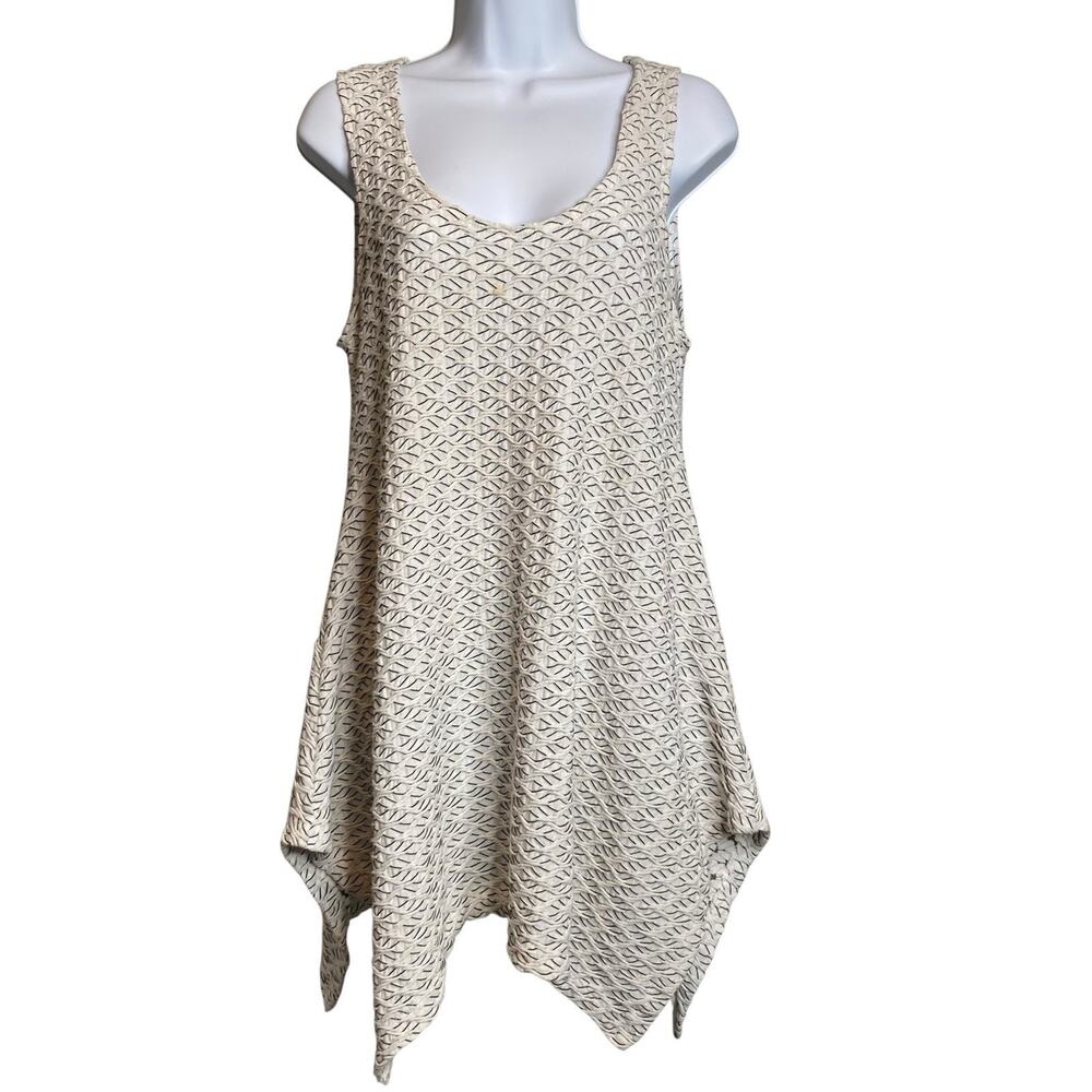 UBU Women's Textured Tank Dress Size S Oversized‎ Lagenlook Flowy Asymmetric Hem
